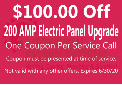 $100.00 Off 200 AMP Electric Panel Upgrade $100.00 Off 200 AMP Electric Panel Upgrade