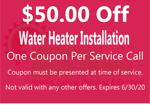 $50.00 Off Water Heater Installation $50.00 Off Water Heater Installation